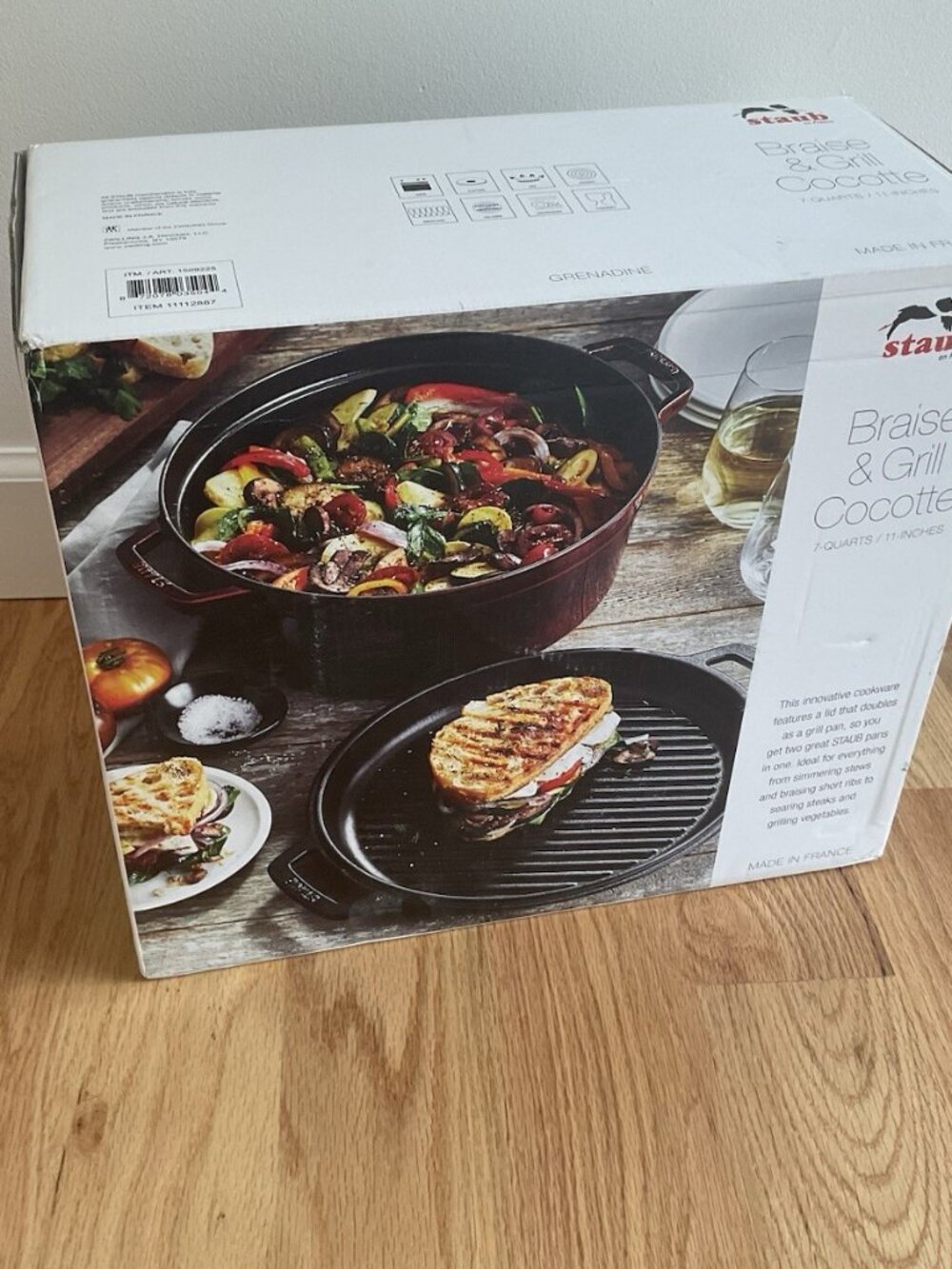 Staub 7 Quart Cast Iron Braise and Grill Set - Grenadine
